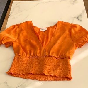 Le Lis orange crop top, small.